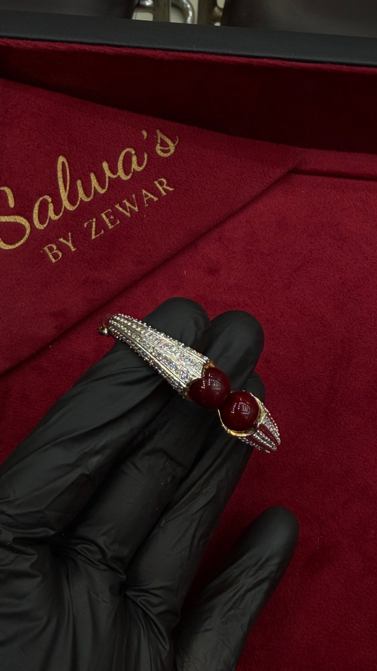 Ruby Zircon kara braclet