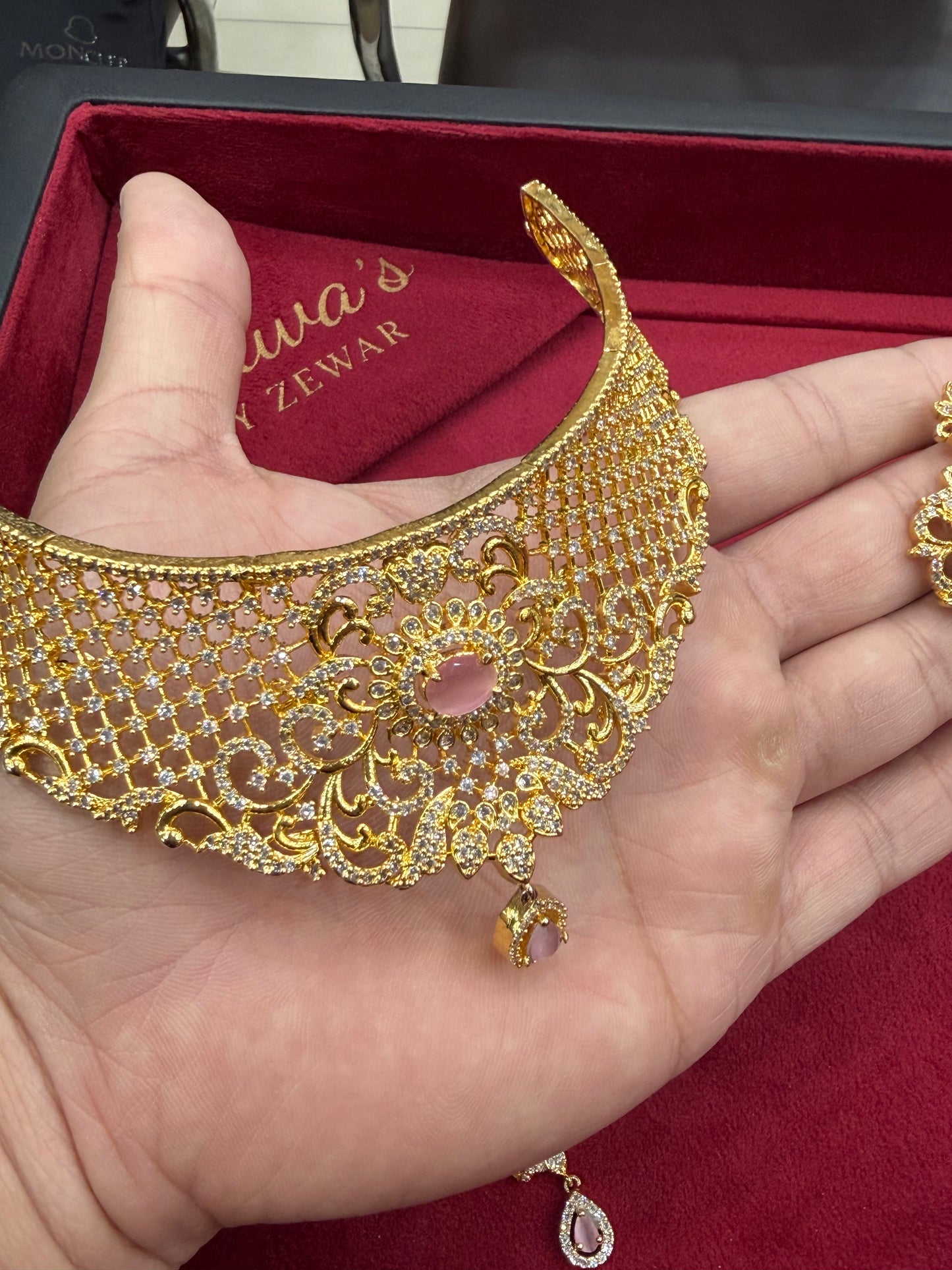 PINK STONE  SET COMPLETE