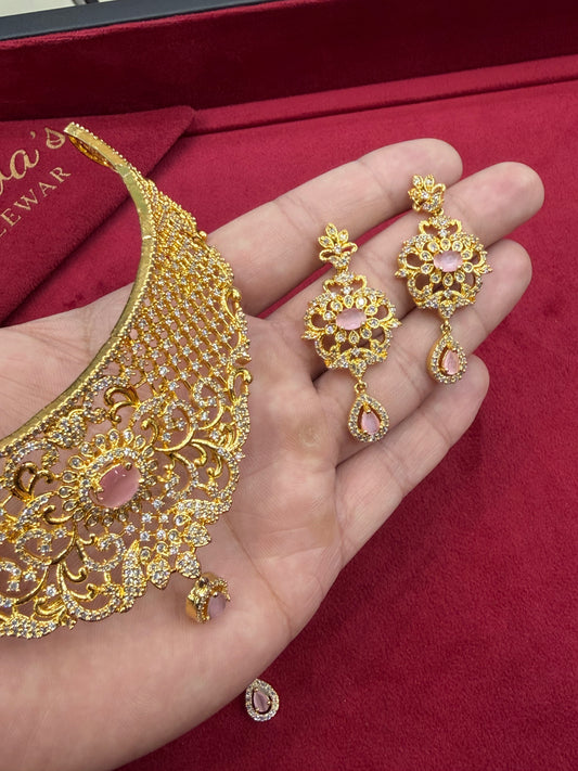 PINK STONE  SET COMPLETE